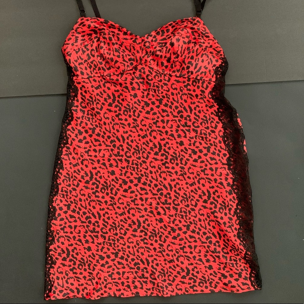 Victoria’s Secret Red & Black Animal Print Slip